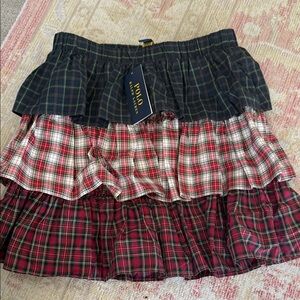 NWT Polo by Ralph Lauren Kids Tiered Plaid Mini Skirt